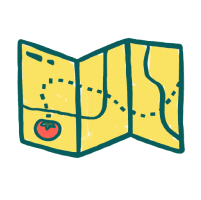 Stylized drawing of a map
